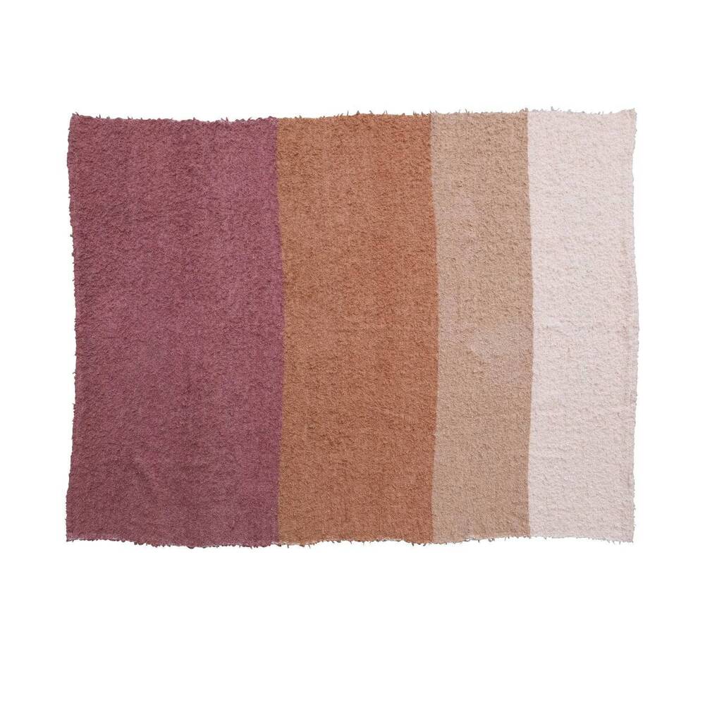 NEW CREATIVE CO-OP woven cotton throw with stripes in pink